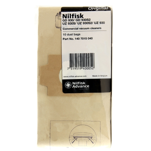 Euroclean Nilfisk GD930 Replacement Vacuum Bags 10 pk 